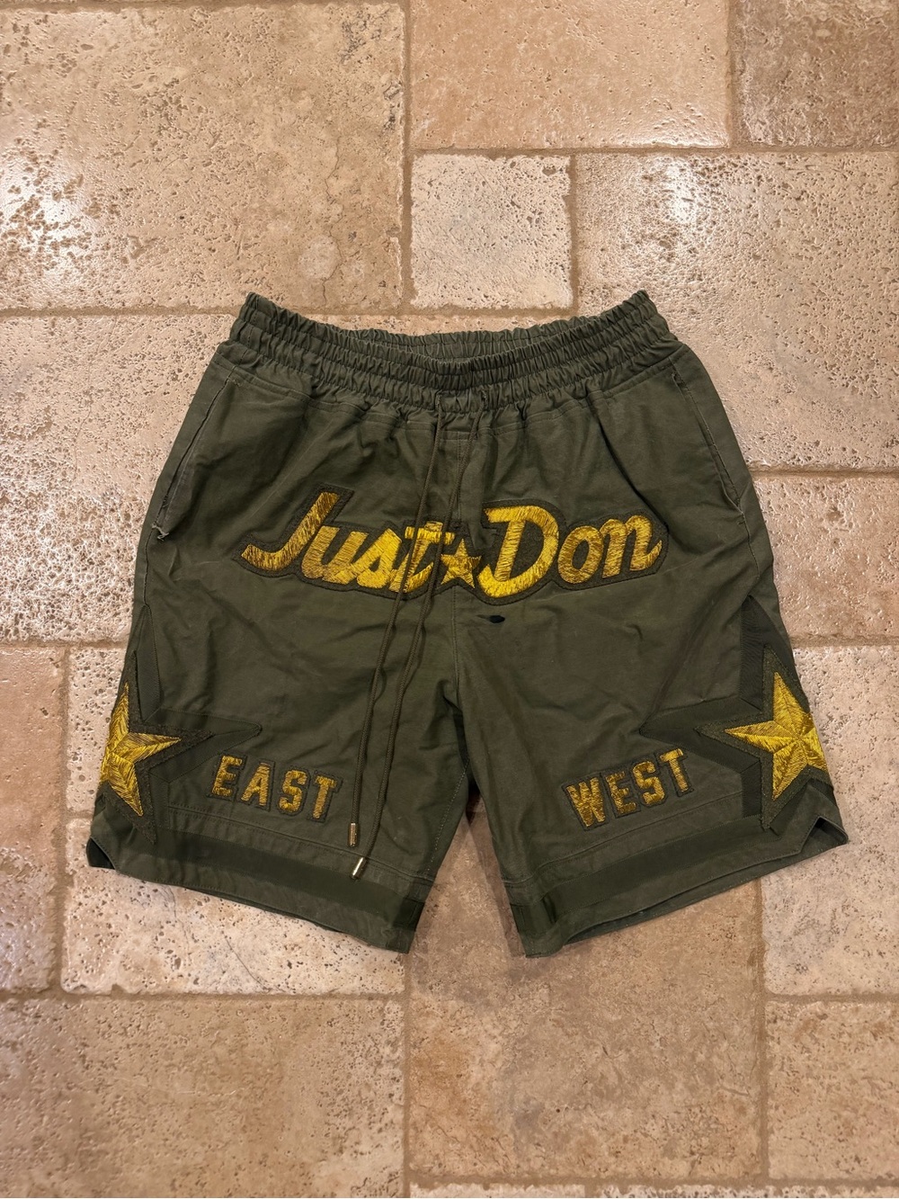 Just Don x READYMADE Military Green All Star Gold Shorts